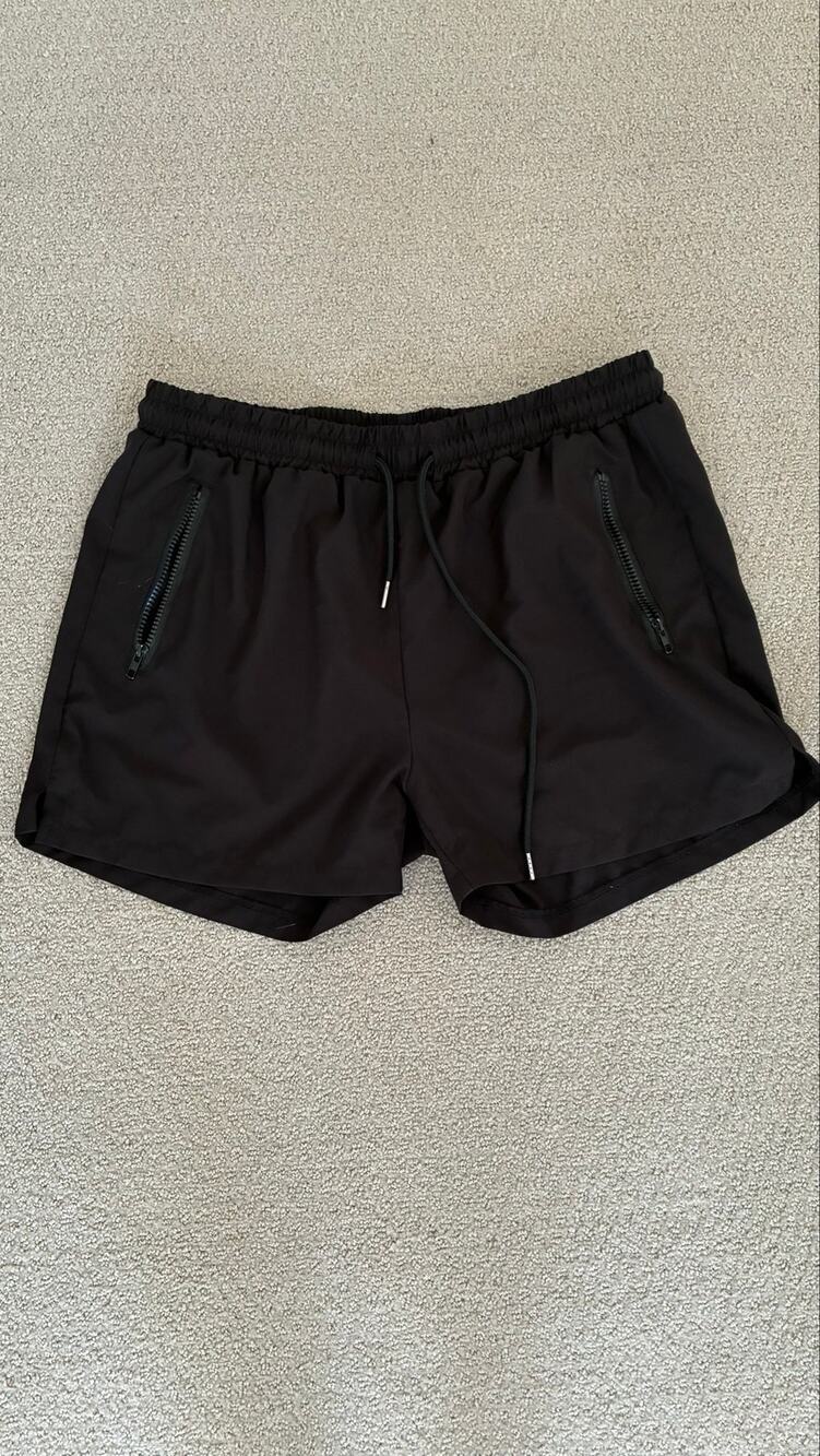 COOFANDY Men's Quick Dry Swim Trunks. Black. Large No Liner